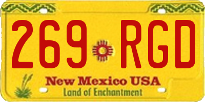 NM license plate 269RGD