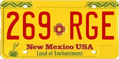 NM license plate 269RGE