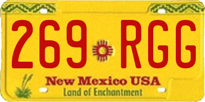 NM license plate 269RGG