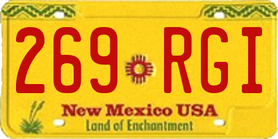 NM license plate 269RGI