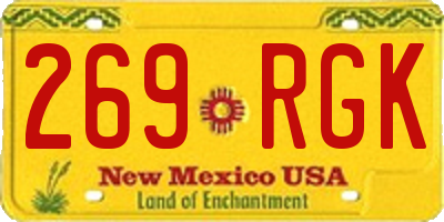 NM license plate 269RGK