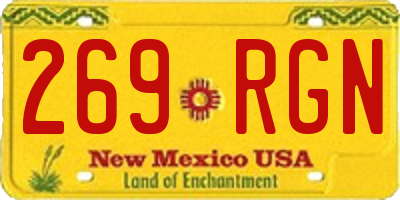 NM license plate 269RGN