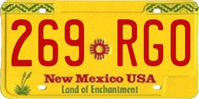NM license plate 269RGO