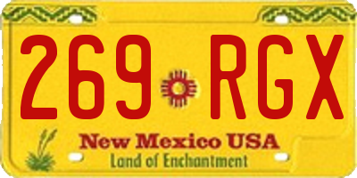 NM license plate 269RGX