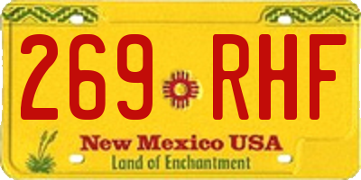 NM license plate 269RHF