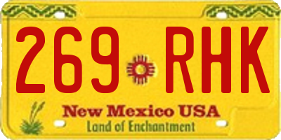 NM license plate 269RHK