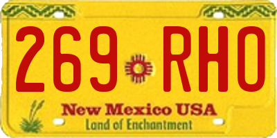 NM license plate 269RHO