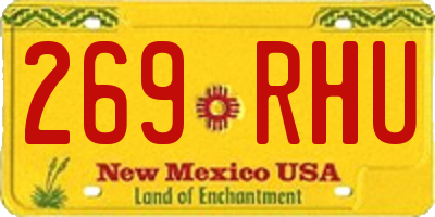NM license plate 269RHU