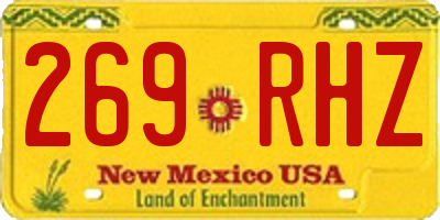 NM license plate 269RHZ