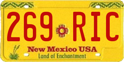 NM license plate 269RIC