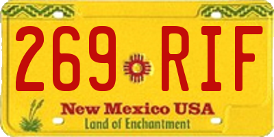 NM license plate 269RIF