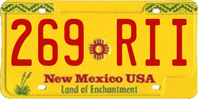 NM license plate 269RII