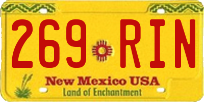 NM license plate 269RIN