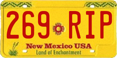 NM license plate 269RIP