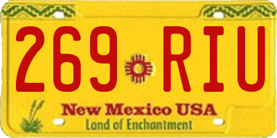 NM license plate 269RIU