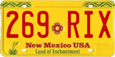 NM license plate 269RIX