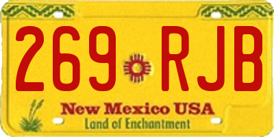 NM license plate 269RJB