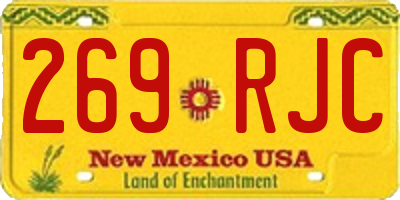 NM license plate 269RJC