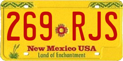 NM license plate 269RJS