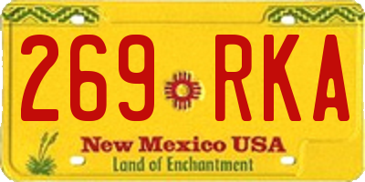 NM license plate 269RKA