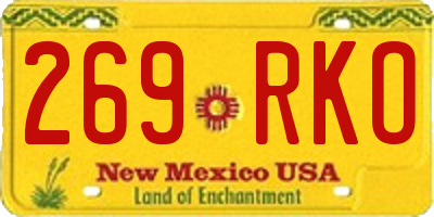 NM license plate 269RKO
