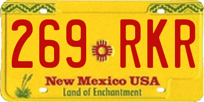 NM license plate 269RKR