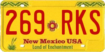 NM license plate 269RKS
