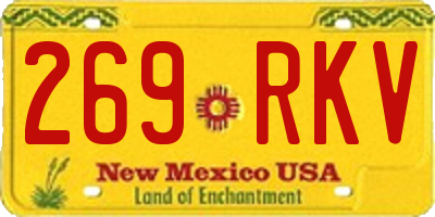 NM license plate 269RKV