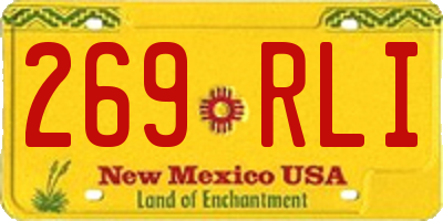 NM license plate 269RLI