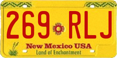 NM license plate 269RLJ