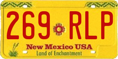 NM license plate 269RLP