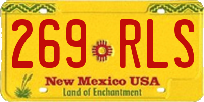 NM license plate 269RLS