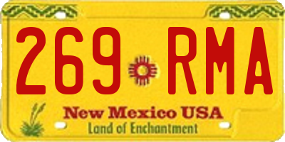 NM license plate 269RMA