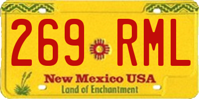 NM license plate 269RML