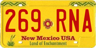 NM license plate 269RNA