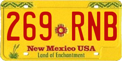 NM license plate 269RNB