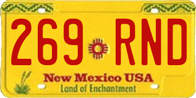 NM license plate 269RND