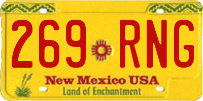 NM license plate 269RNG