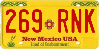 NM license plate 269RNK