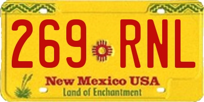 NM license plate 269RNL
