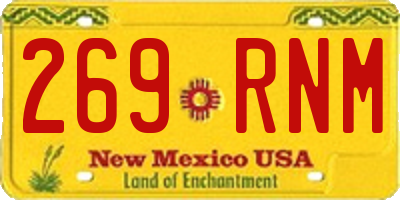 NM license plate 269RNM
