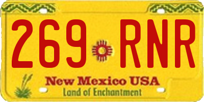 NM license plate 269RNR