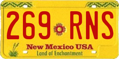 NM license plate 269RNS