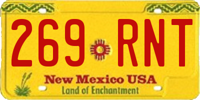 NM license plate 269RNT