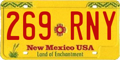 NM license plate 269RNY