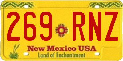 NM license plate 269RNZ