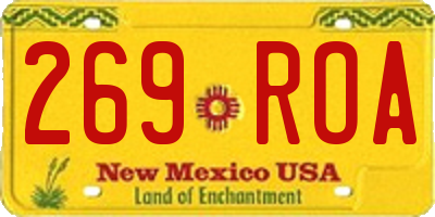 NM license plate 269ROA