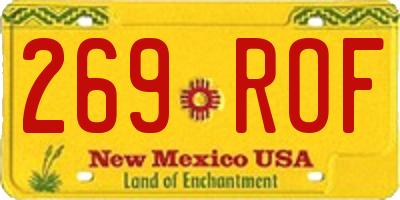 NM license plate 269ROF