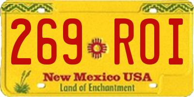 NM license plate 269ROI
