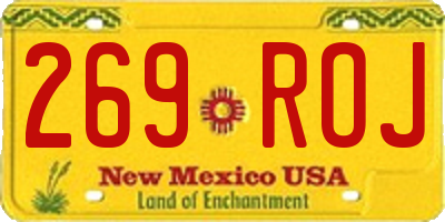 NM license plate 269ROJ
